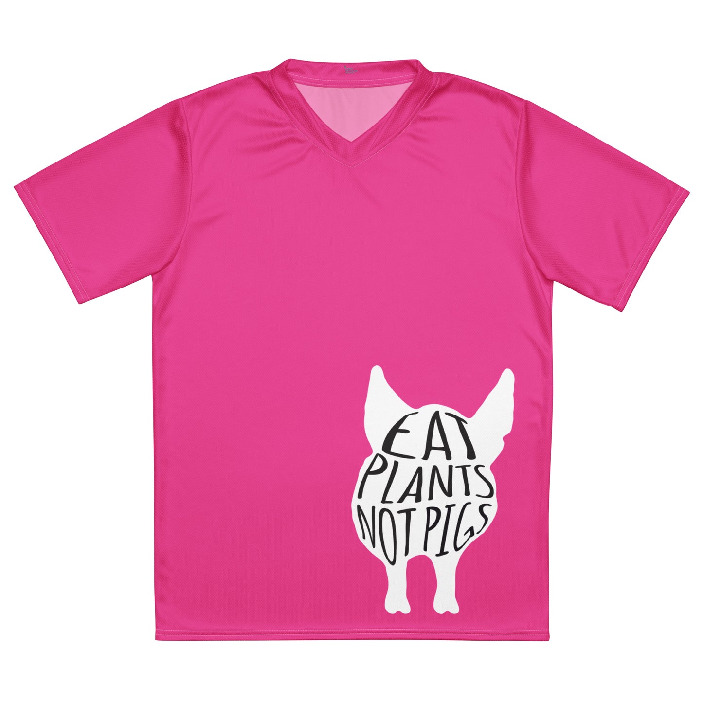 Eat Plants, Not Pigs sports jersey (Pink)