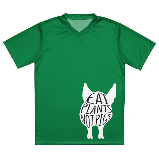 Eat Plants, Not Pigs sports jersey (Green)