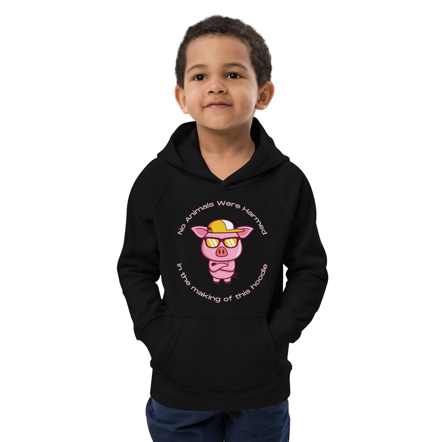 No Animals Were Harmed kids hoodie (Pig)