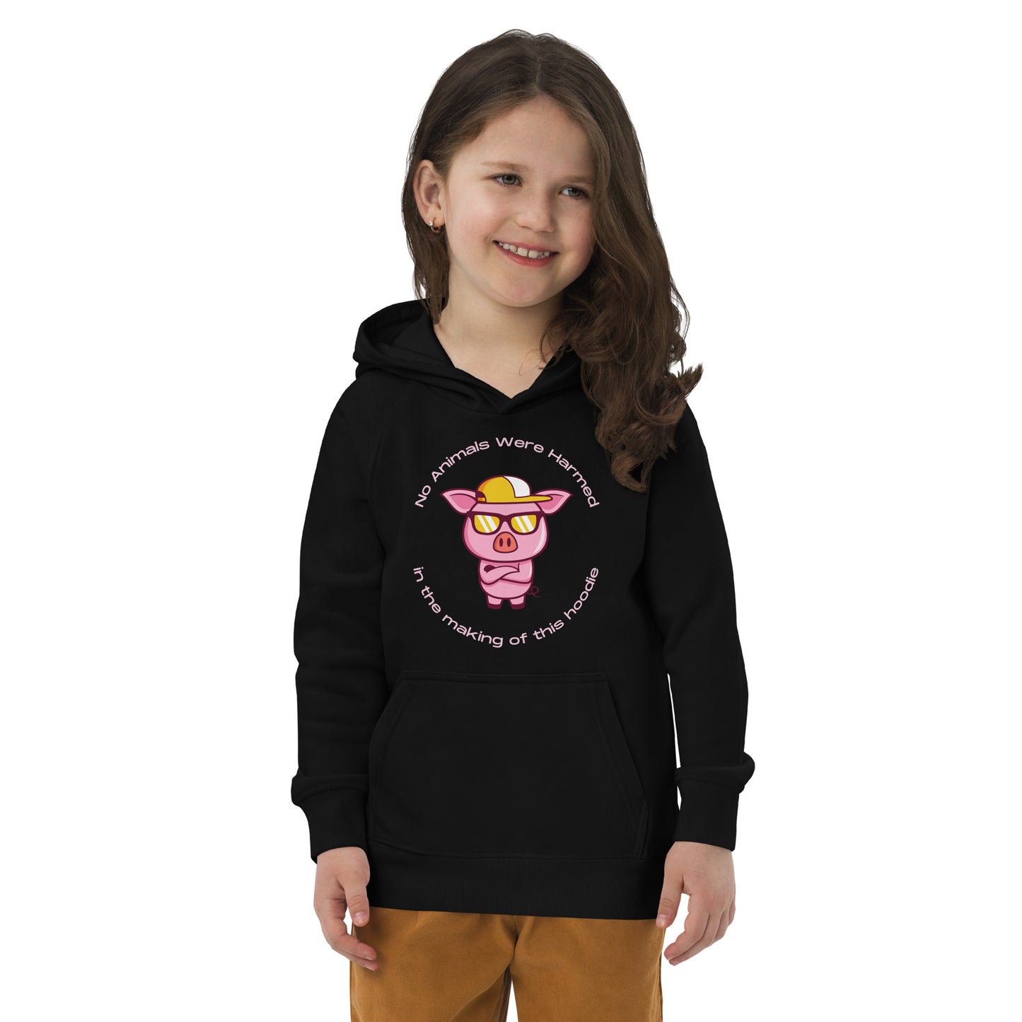 No Animals Were Harmed kids hoodie (Pig)