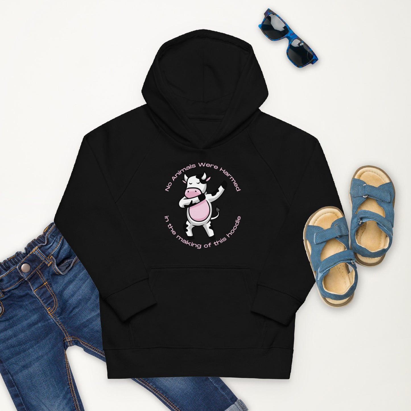 No Animals Were Harmed kids hoodie (Cow)