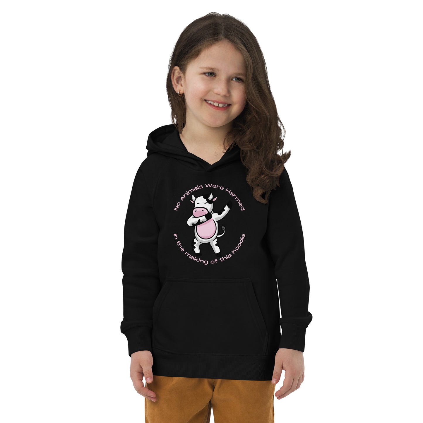 No Animals Were Harmed kids hoodie (Cow)