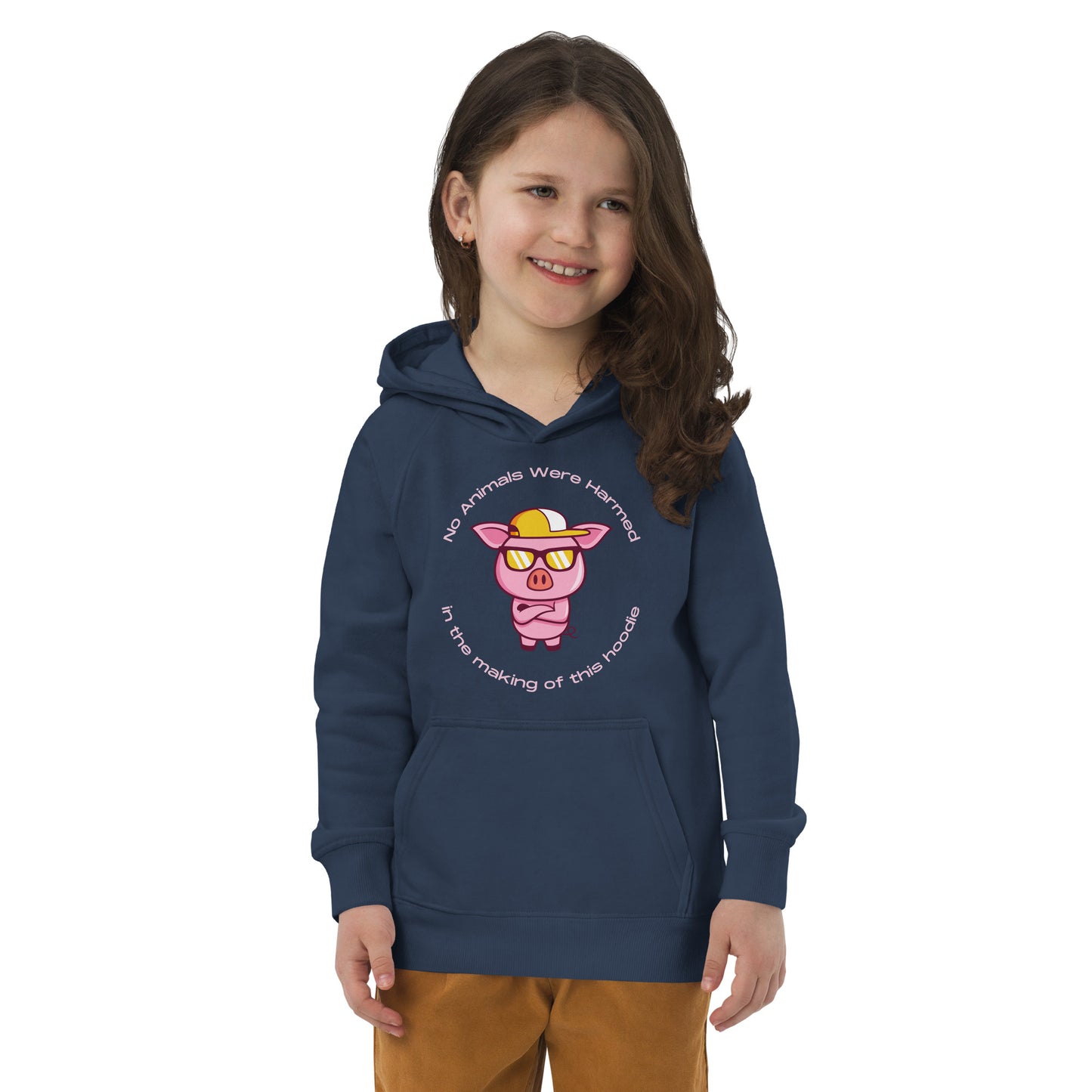 No Animals Were Harmed kids hoodie (Pig)